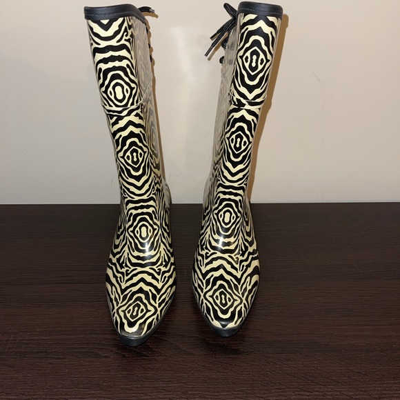DAV Zebra Print Western Woman Rain Boots Size 6 - Picture 5 of 9
